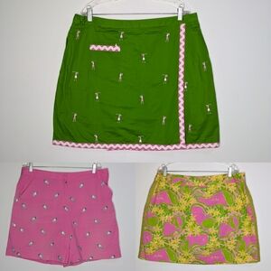 Vintage Lilly Pulitzer Golf Shorts & Rompers Bundle Pink Green Yellow 16